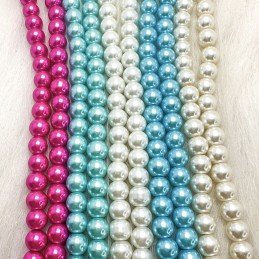 perlas de vidrio 8mm x collar