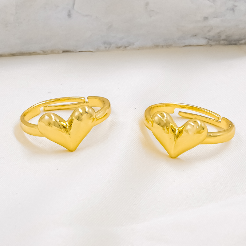 anillo corazón DORADO x unidad