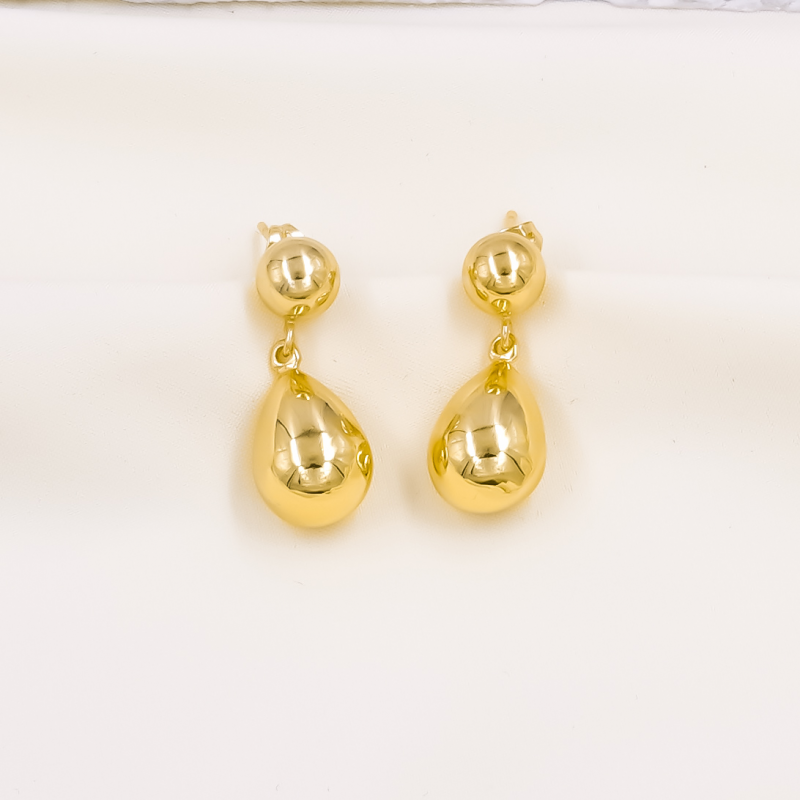 aretes gota colgante x par