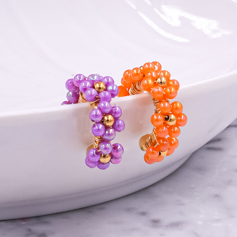 earcuff flor tejida colores...