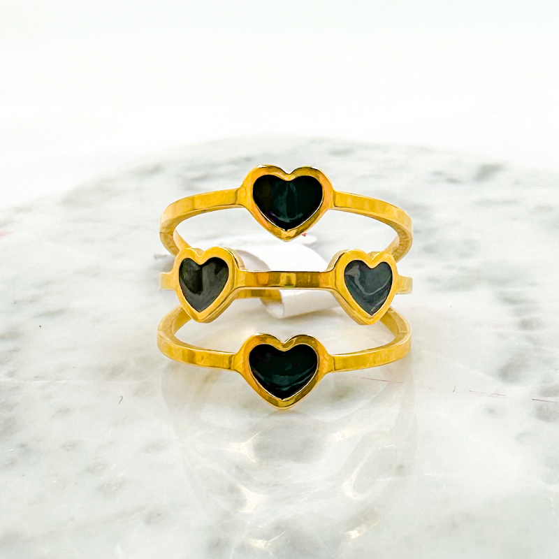 ANILLO CORAZONES NEGROS X...