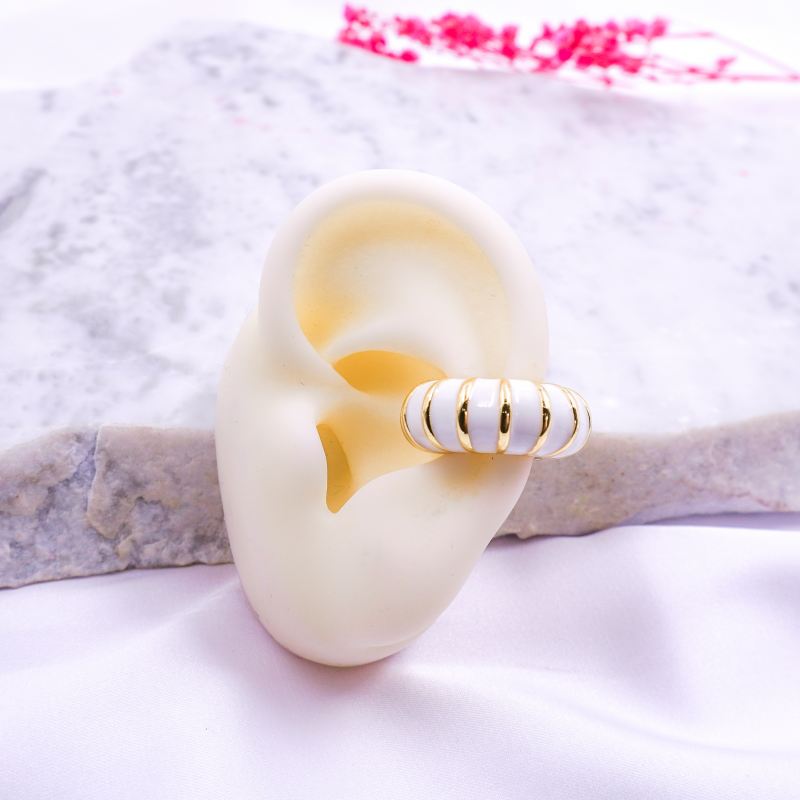 EARCUFF BLANCO CHUNKY X UNIDAD