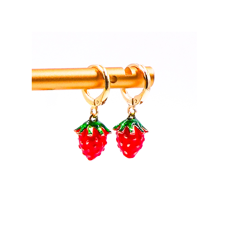 aretes fruta fresa x par