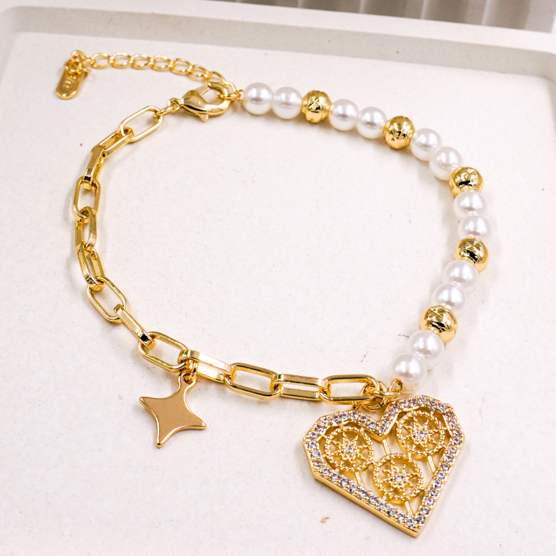 PULSERA CADENA CON PERLAS...