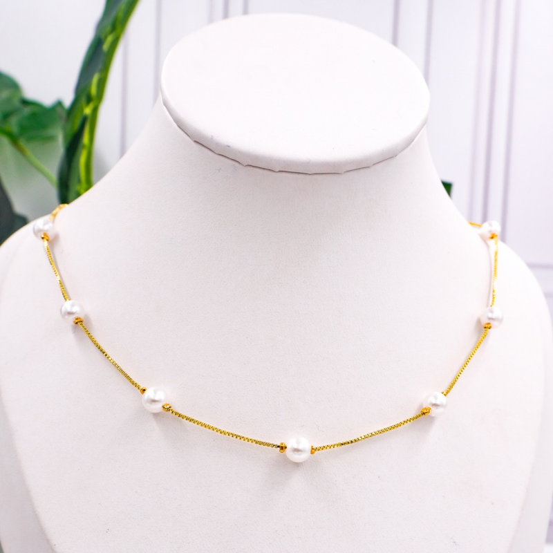 COLLAR PERLA INTERCALADA X...