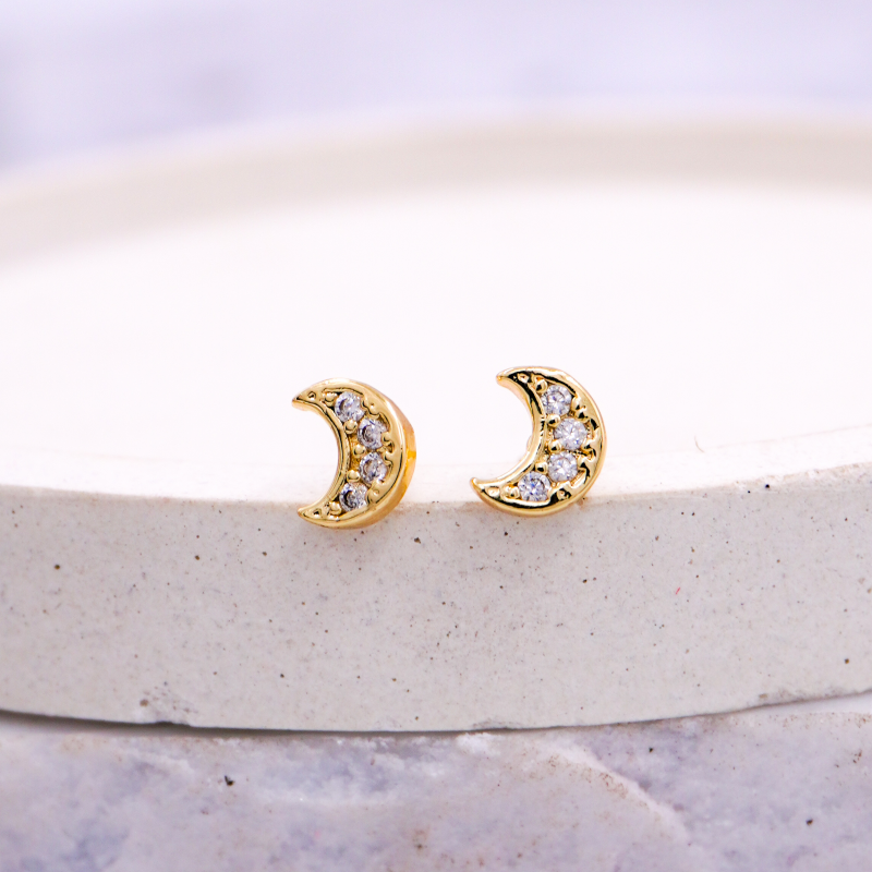 topo luna con cristales x par