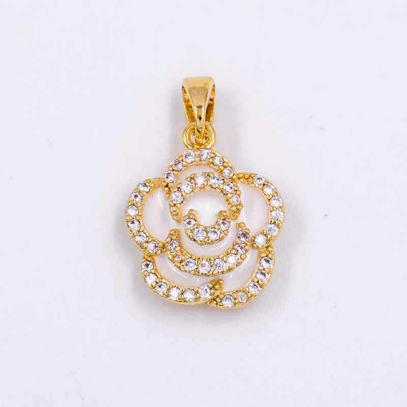 DIJE ROSA BLANCA X UNIDAD