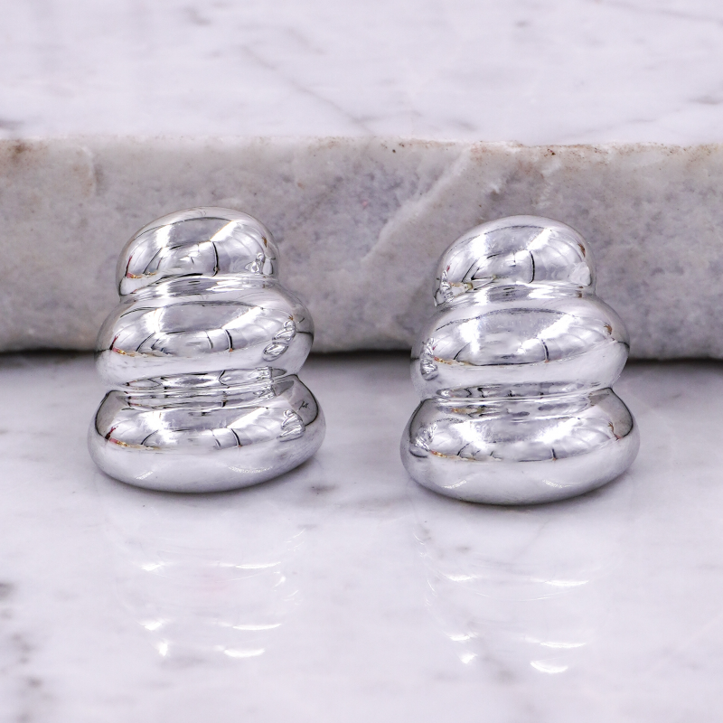 arete melcochudo plateado x...