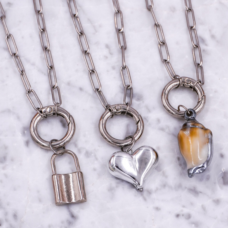 collar cadena rectangular...