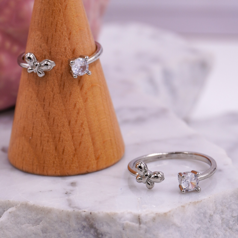 anillo mariposa y cristal x...