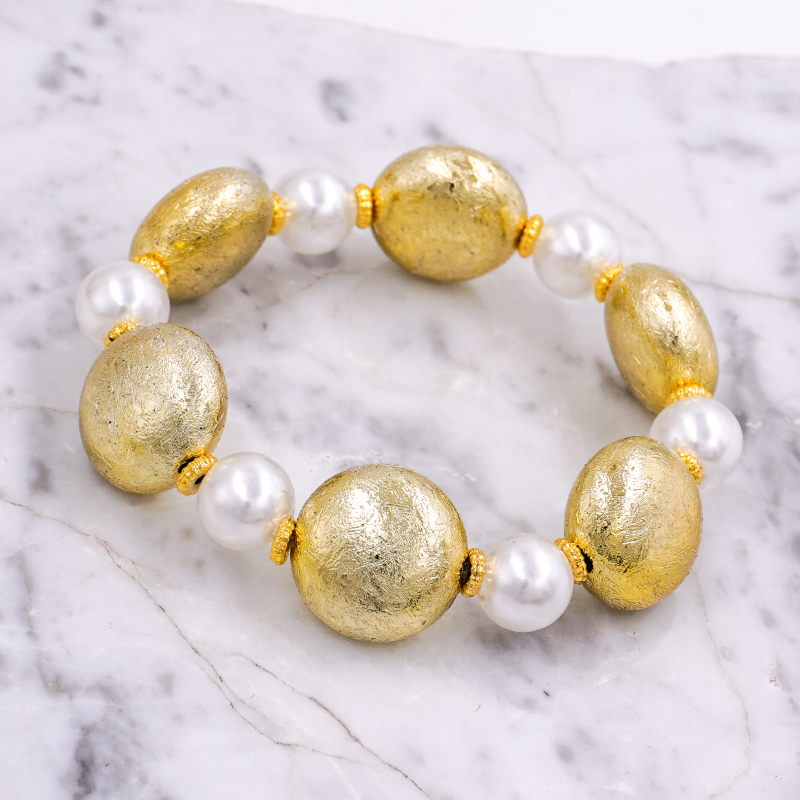 pulsera balin plano y perla...