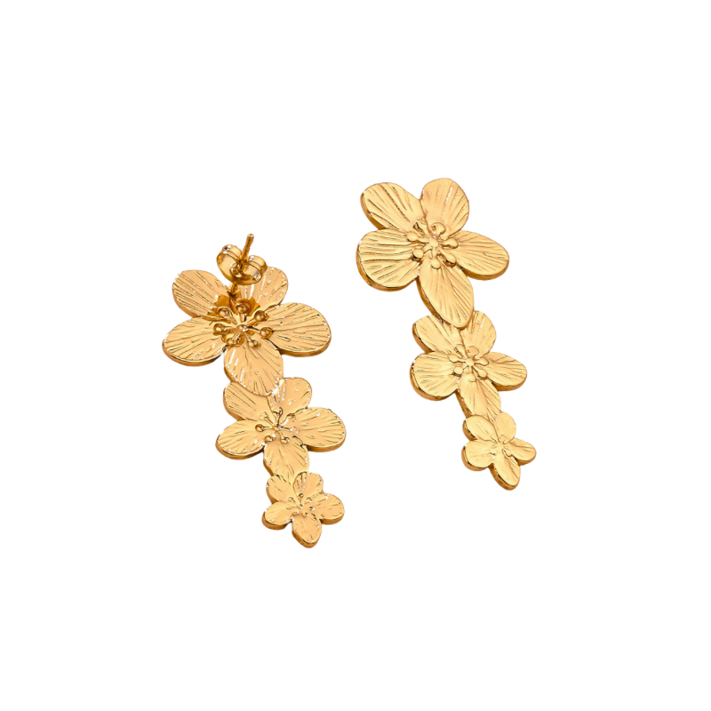 ARETE FLORES DORADA X PAR