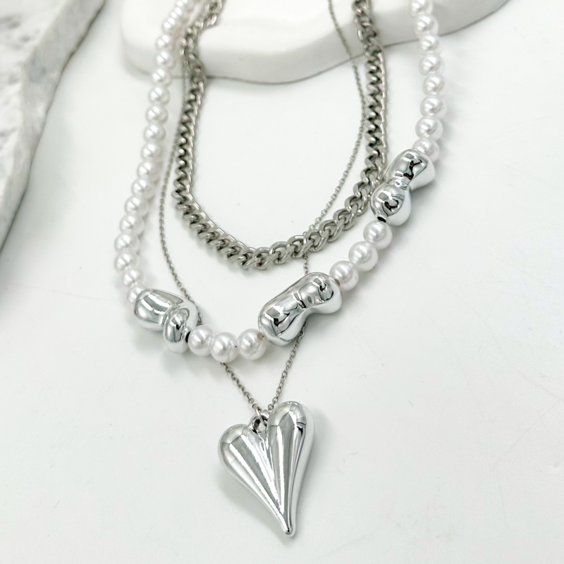 COLLAR TRIPLE PLATEADO