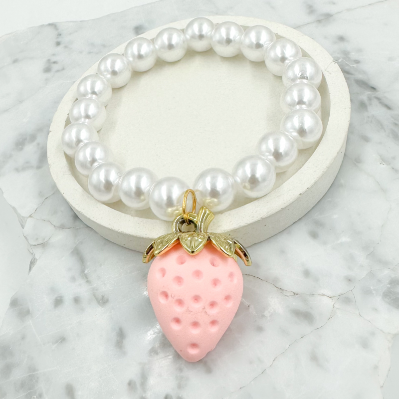PULSERA DE PERLAS FRESA
