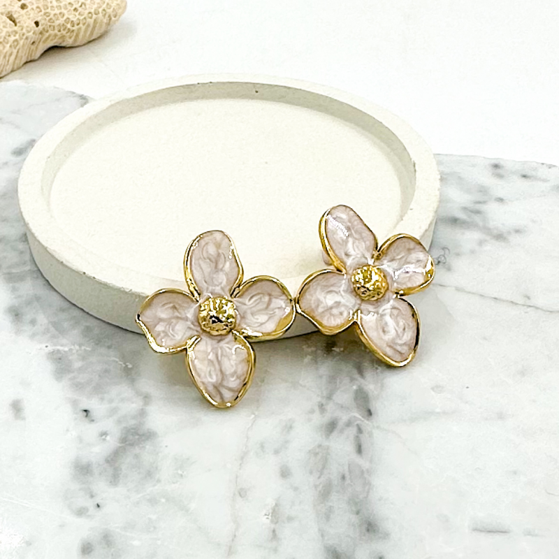 ARETE ESMALTADO FLOR X PAR