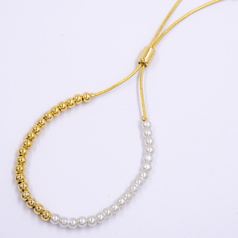 pulsera balines y perlas