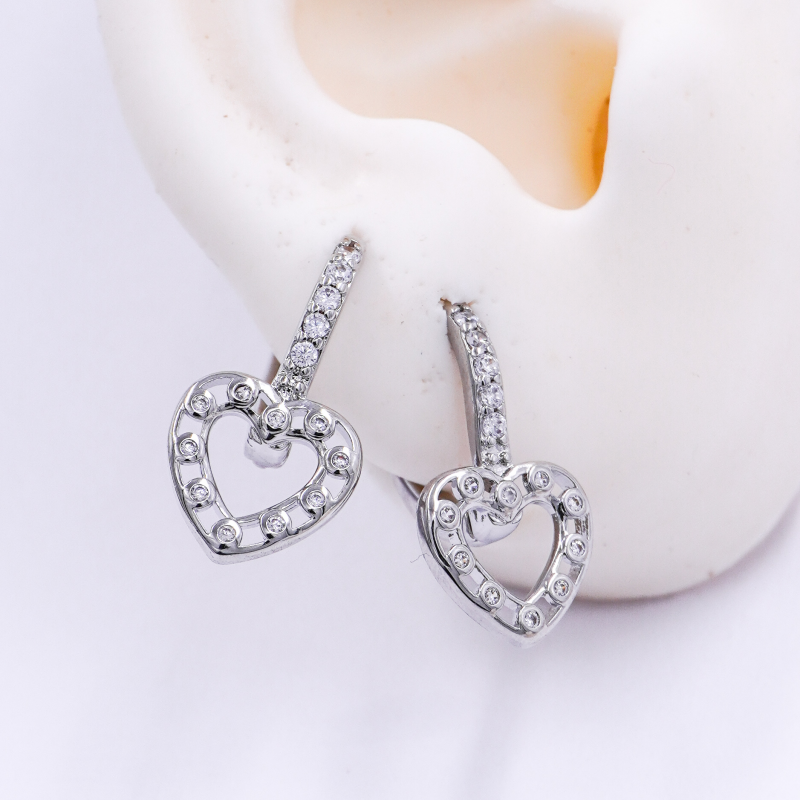 arete candonga plateada con...