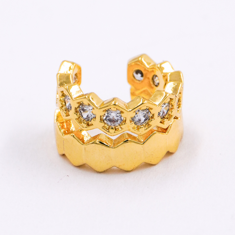 EARCUFF CRISTALES EXAGONAL