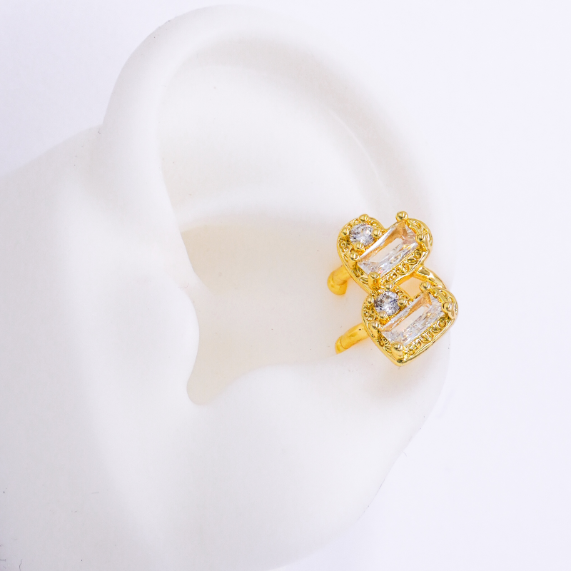 EARCUFF DOBLE CORAZON RODIO