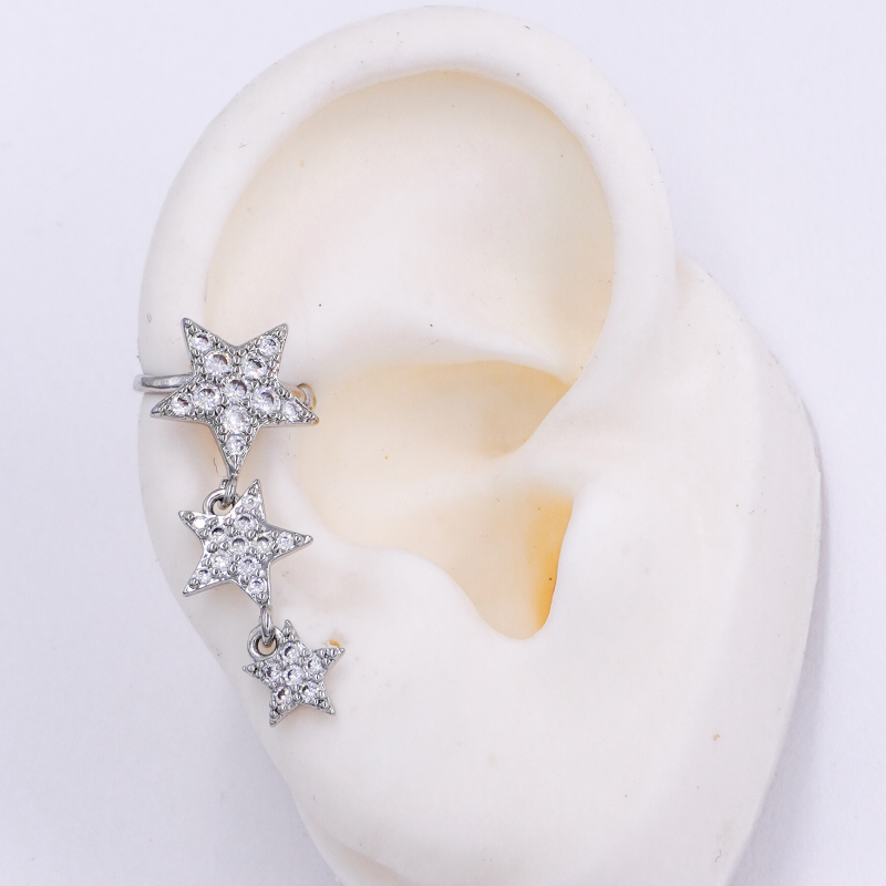 EARCUFF TRIPLE ESTRELLA RODIO