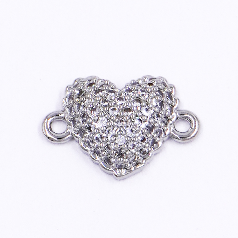 DIJE DE RODIO CORAZON CONECTOR