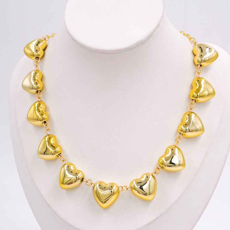 collar de rodio corazones