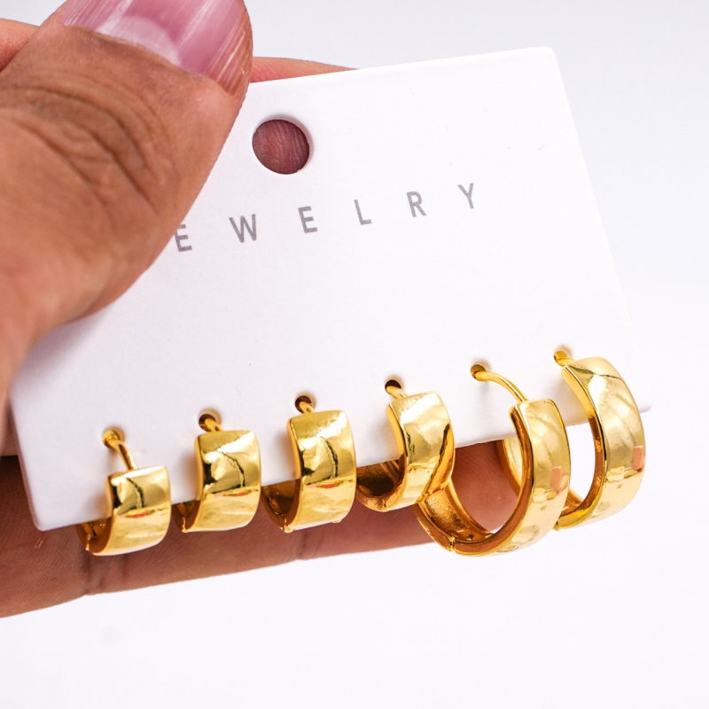 set de candongas lisas