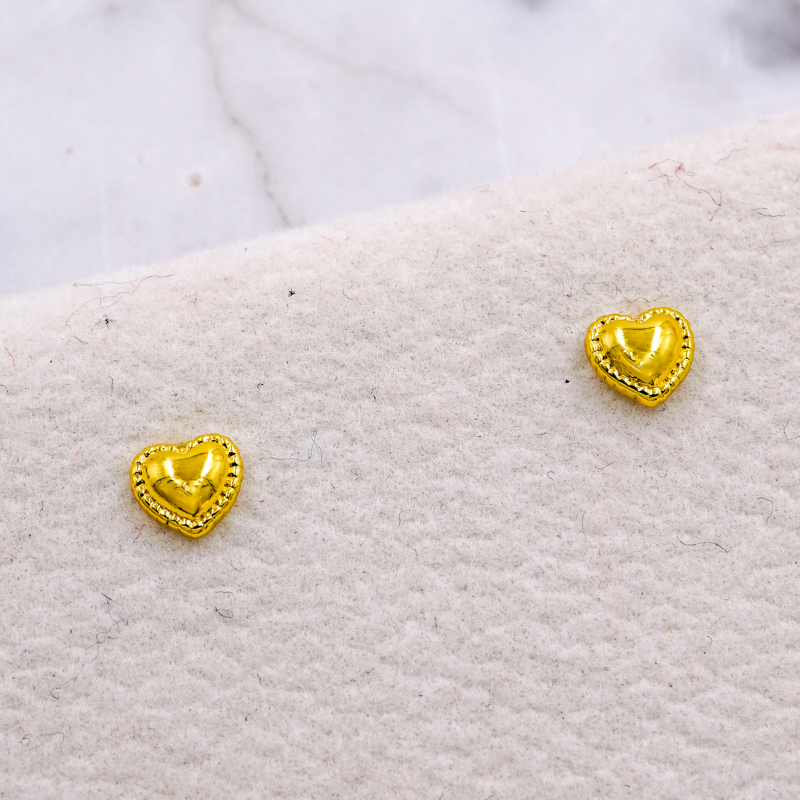 Aretes topito corazon x par