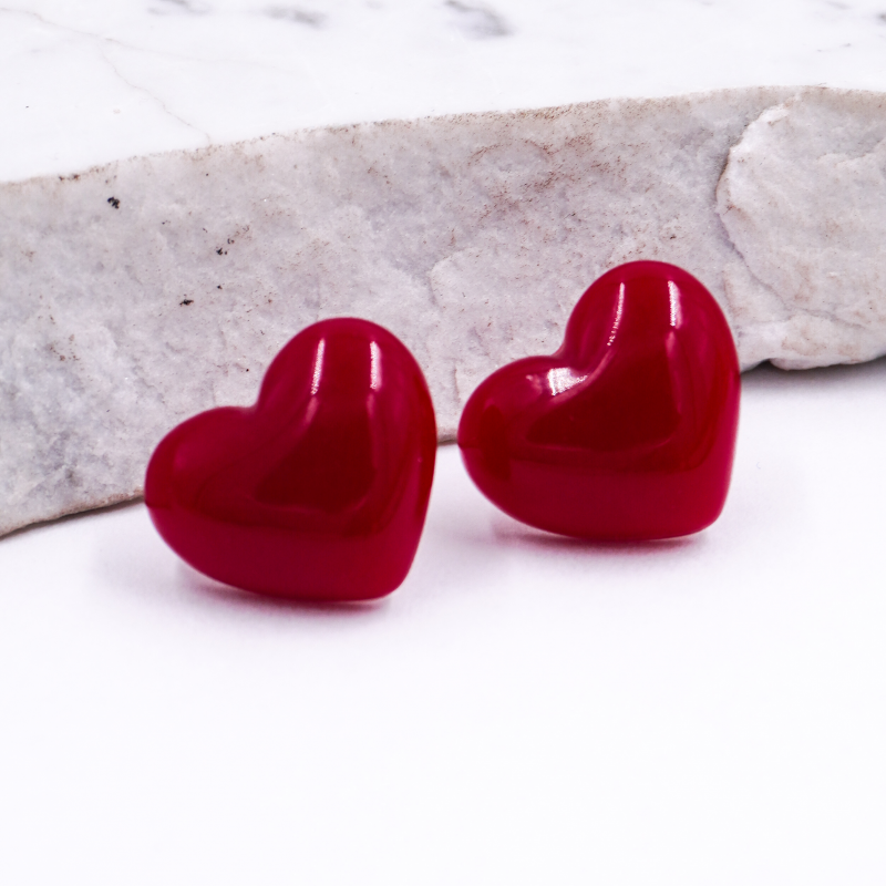 Aretes topo corazon borgoña...