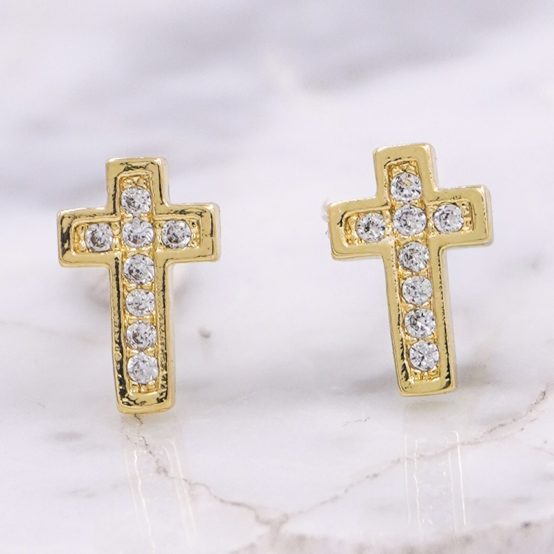 arete topo cruz dorada con...