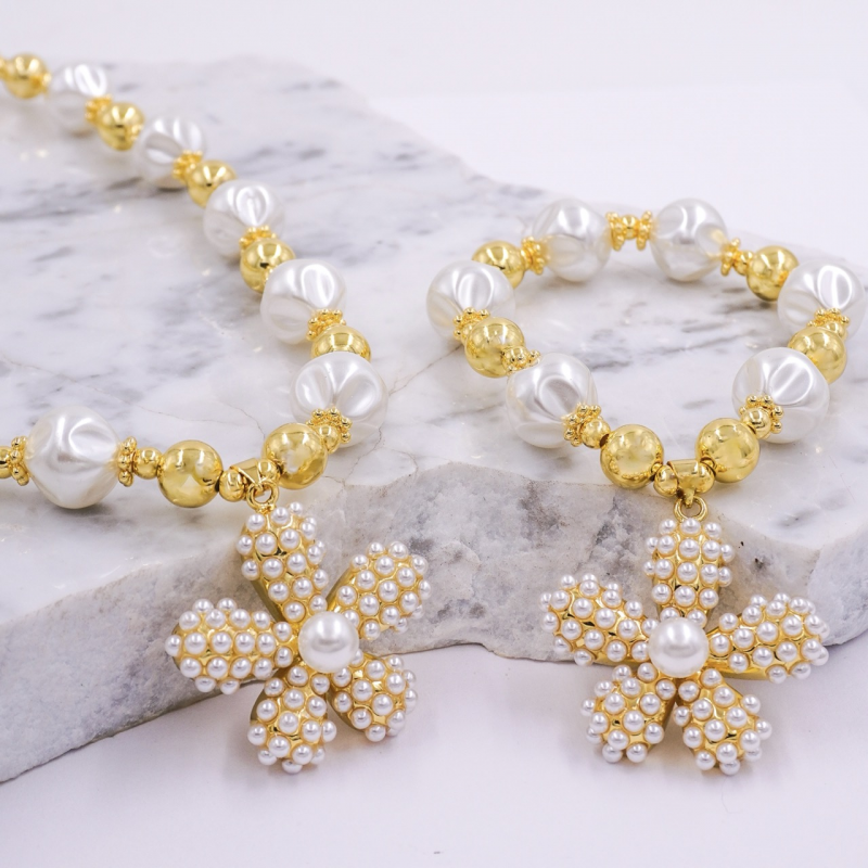 Collar o pulsera dije flor...