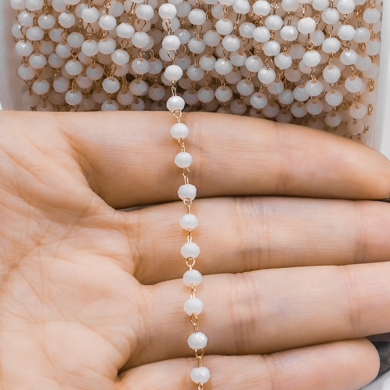 cadena rodio muranos blanco...