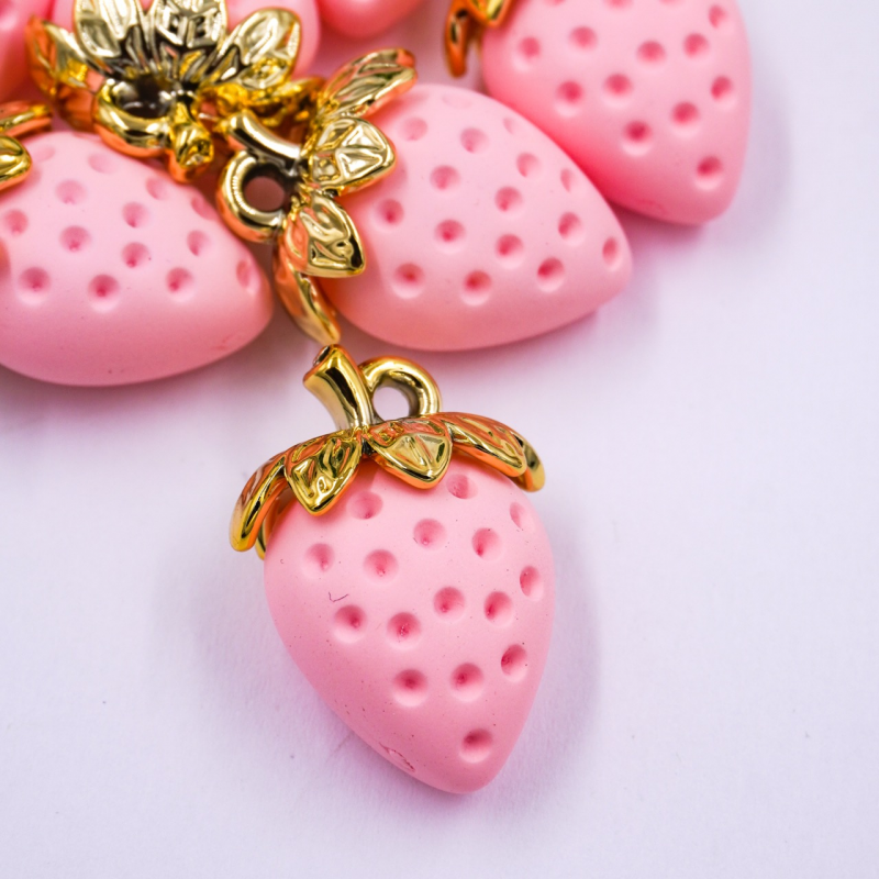 dije de fresa rosa x unidad