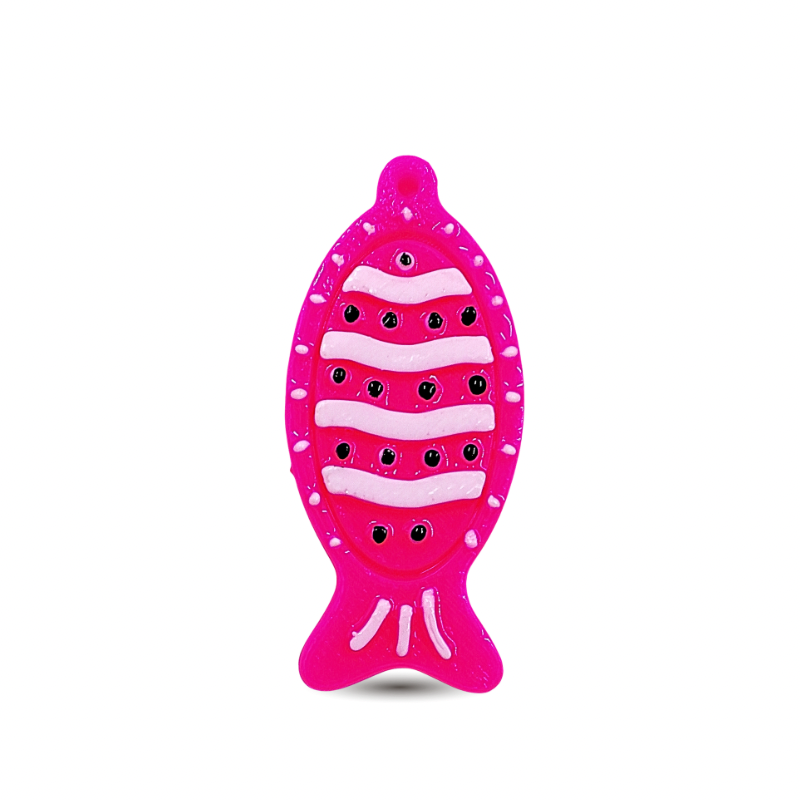 dije acrilico de pez fucsia...