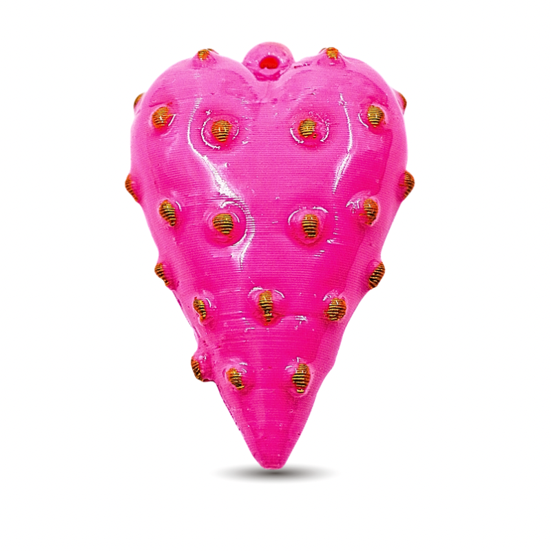 dije corazon rosa puntos...