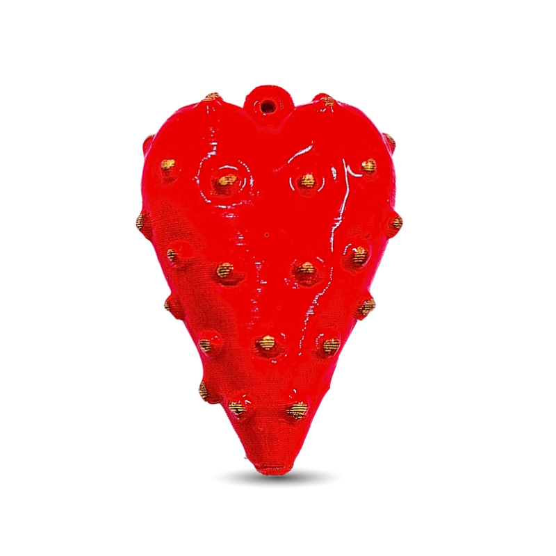 dije corazon rojo puntos...