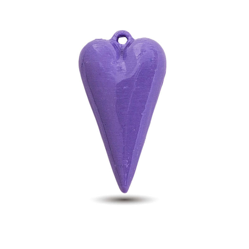 Dije corazon lila en punta...