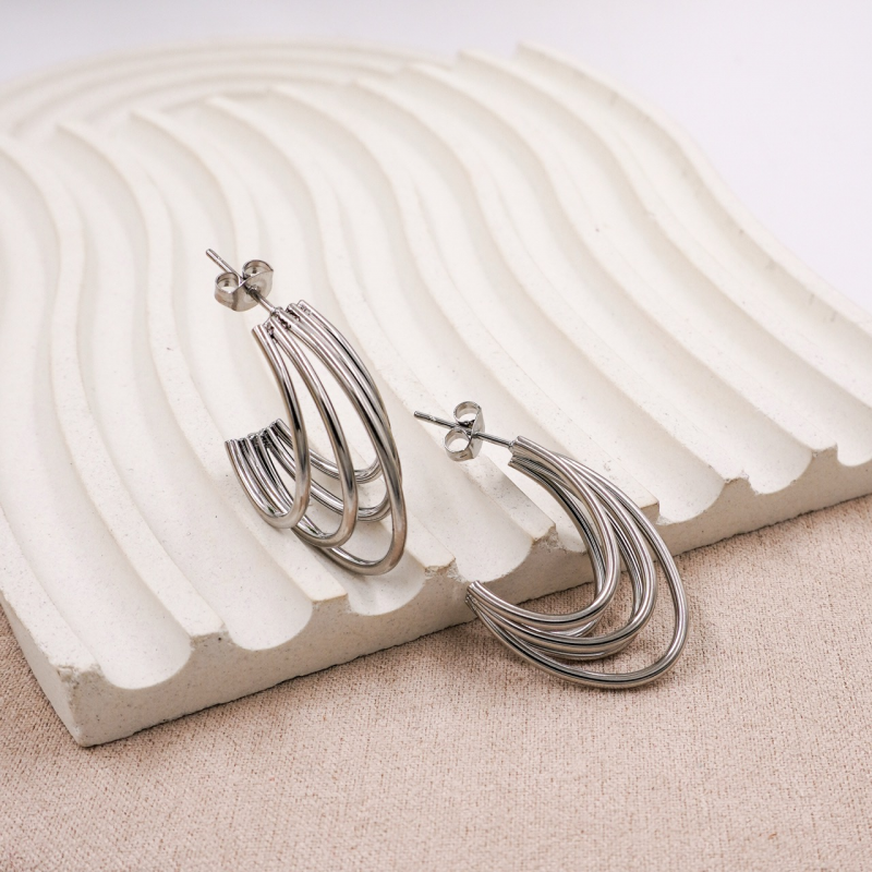 Arete candonga lineas acero...