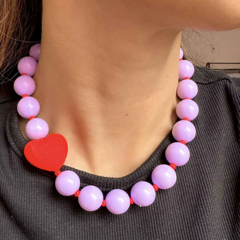 collar bola chicle rosa...