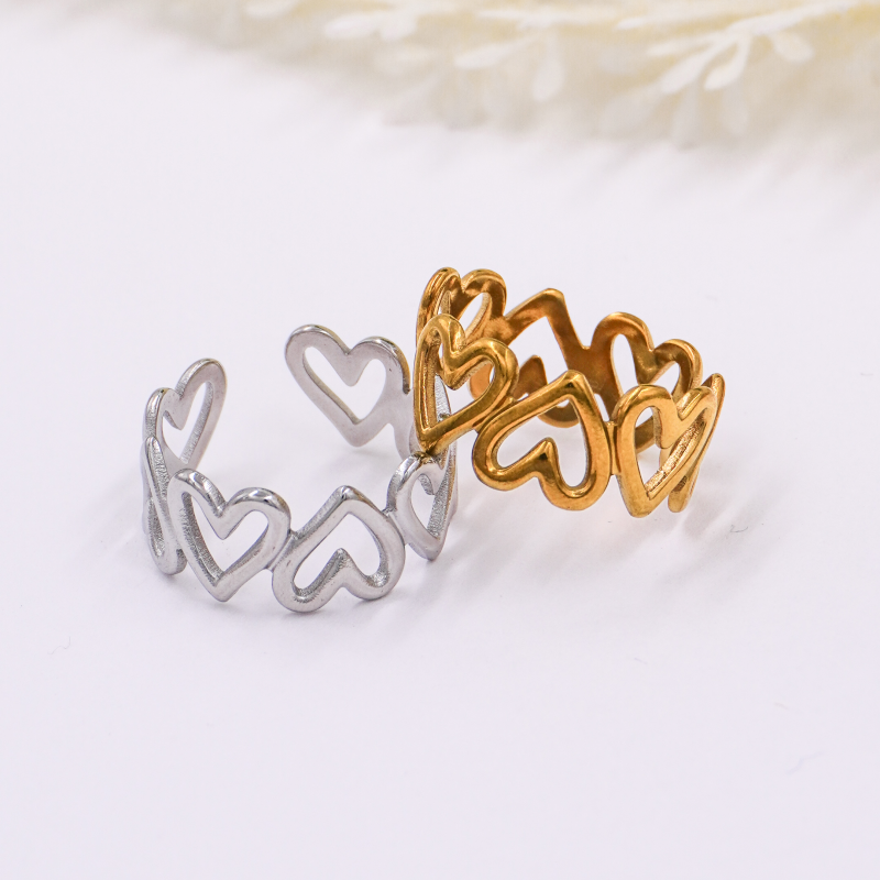 anillo corazones x unidad