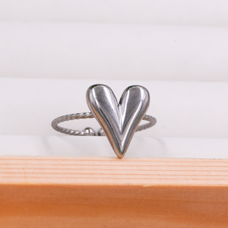 anillo corazon plateado x...