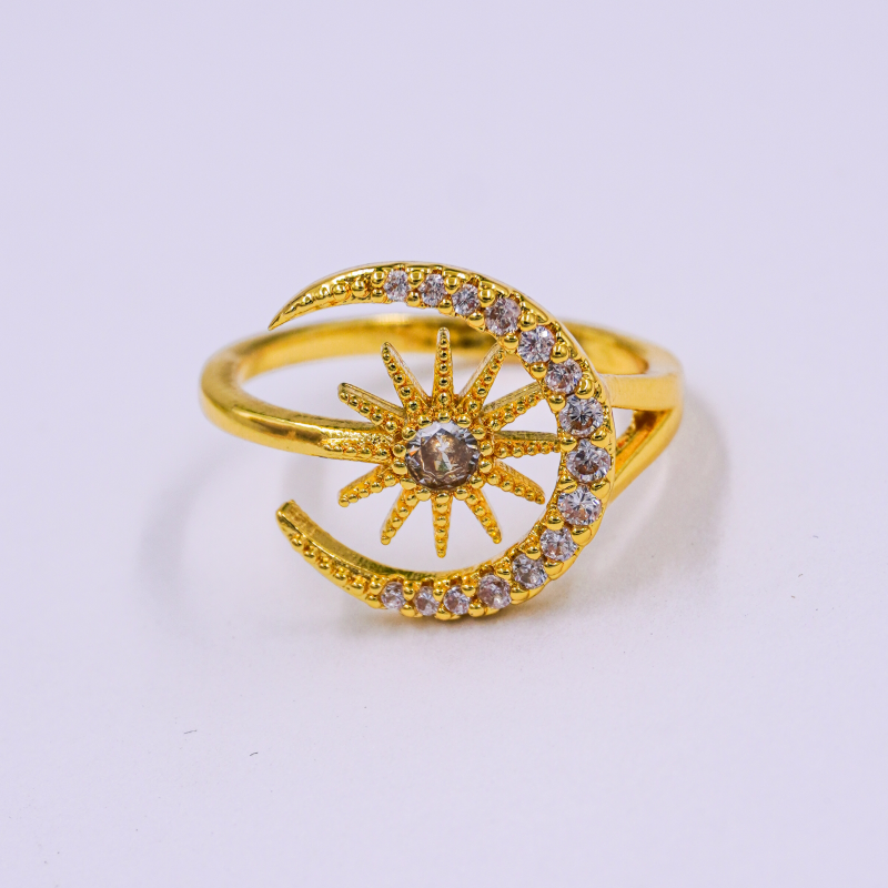 anillo dorado luna y sol x...