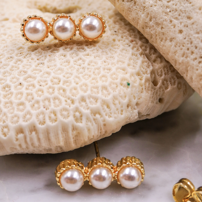 arete topo con perlas x par