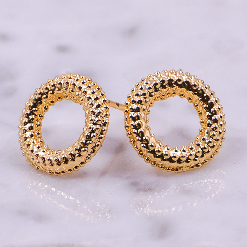 arete circulo dorado x par