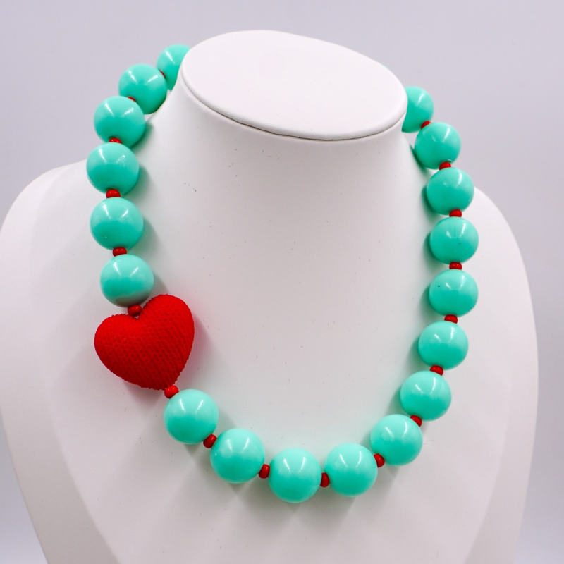 collar bola chicle turquesa...