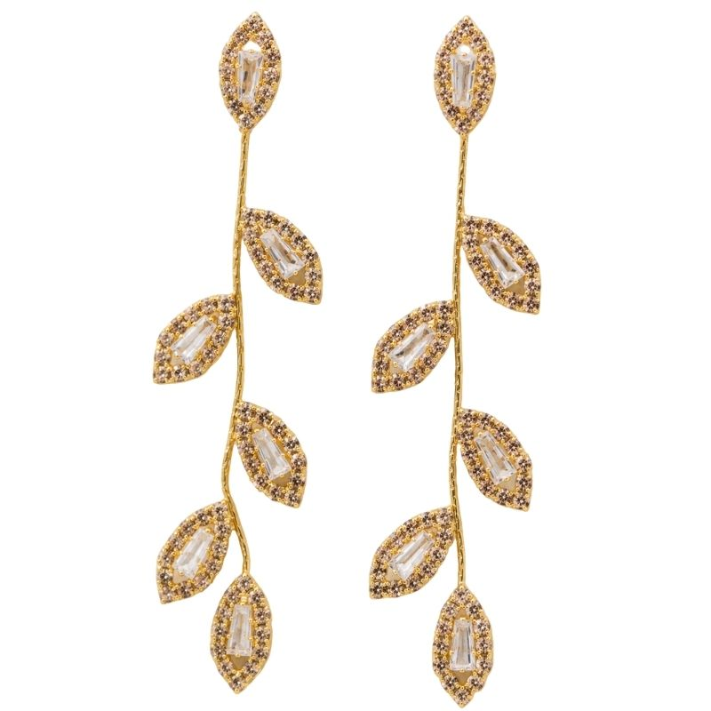 arete topo hojas elegante x...