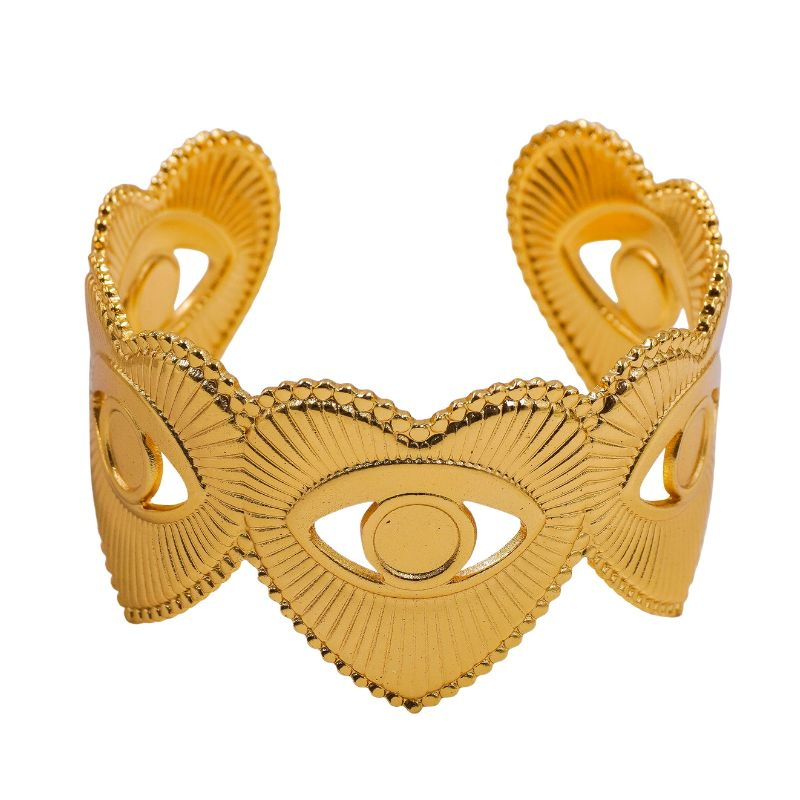 brazalete de acero ojo corazon