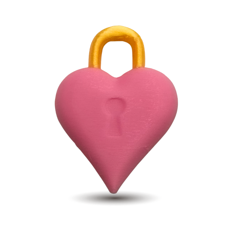 corazon candado rosado x...