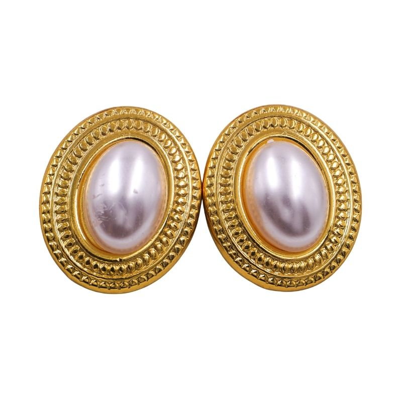 arete acero con perla ovalo...