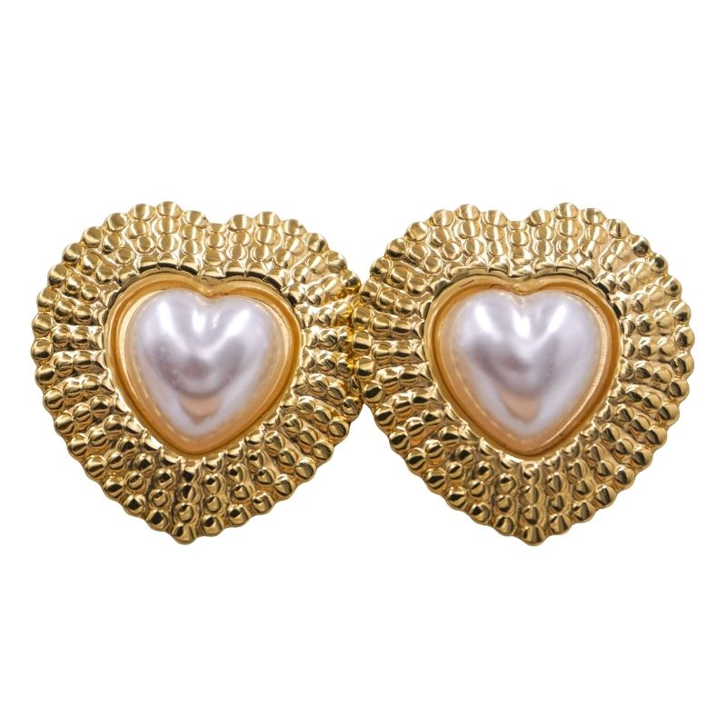 acero con perla corazon...